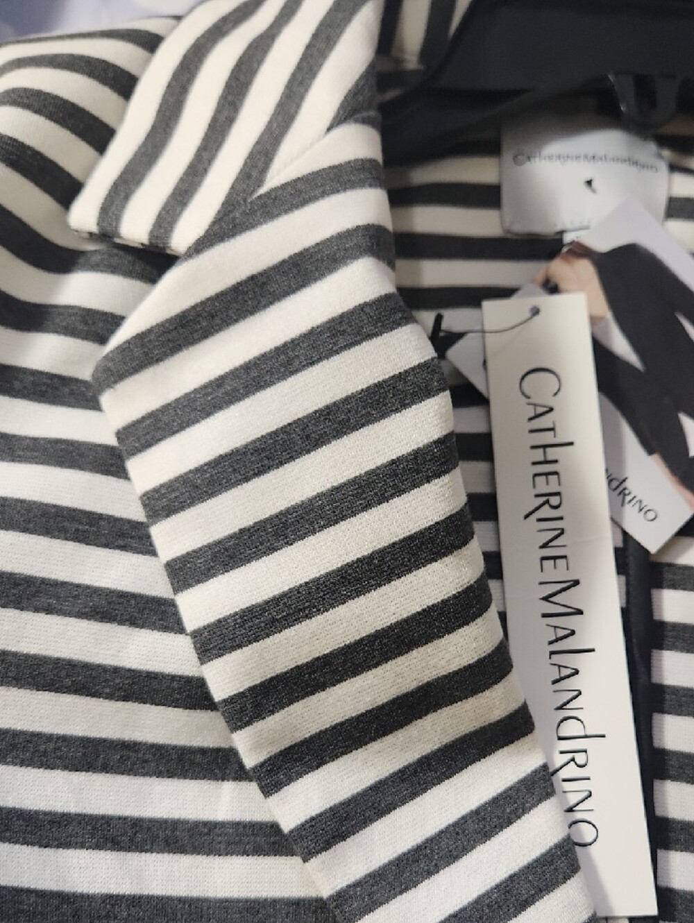 Catherine Malandrino Black and White Striped Single-Button Blazer - Picture 10 of 14